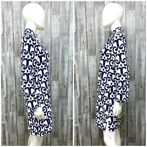 Jude Connolly Megan Dress Jude Cloth in JC Ikat White/Navy [15] - Picture 2 of 7